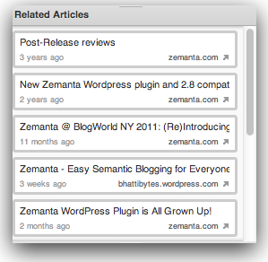 Zemanta Related Articles Suggesions