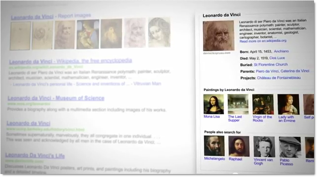 da Vinci Google Knowledge Graph Search