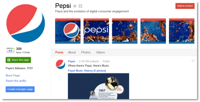 Pepsi Google+ Page