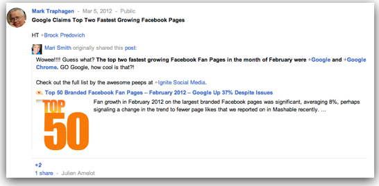 Fastest Growing Facebook Pages Example 2
